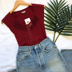 UO Crochet Neckline Dress